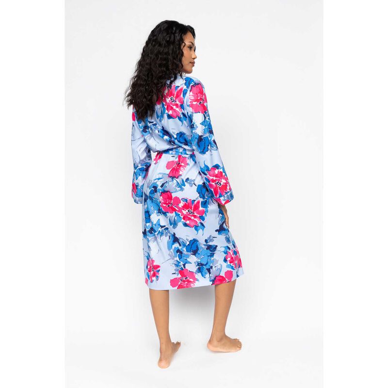 Cyberjammies Blue Floral Print Long Sleeve Long Dressing Gown image number 1